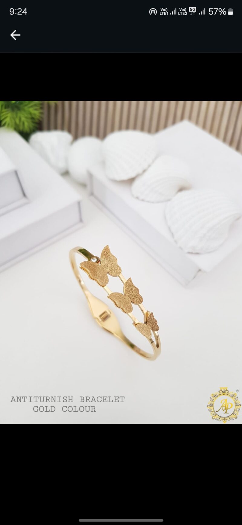 Anti Tarnish Butterfly Design Bracelet