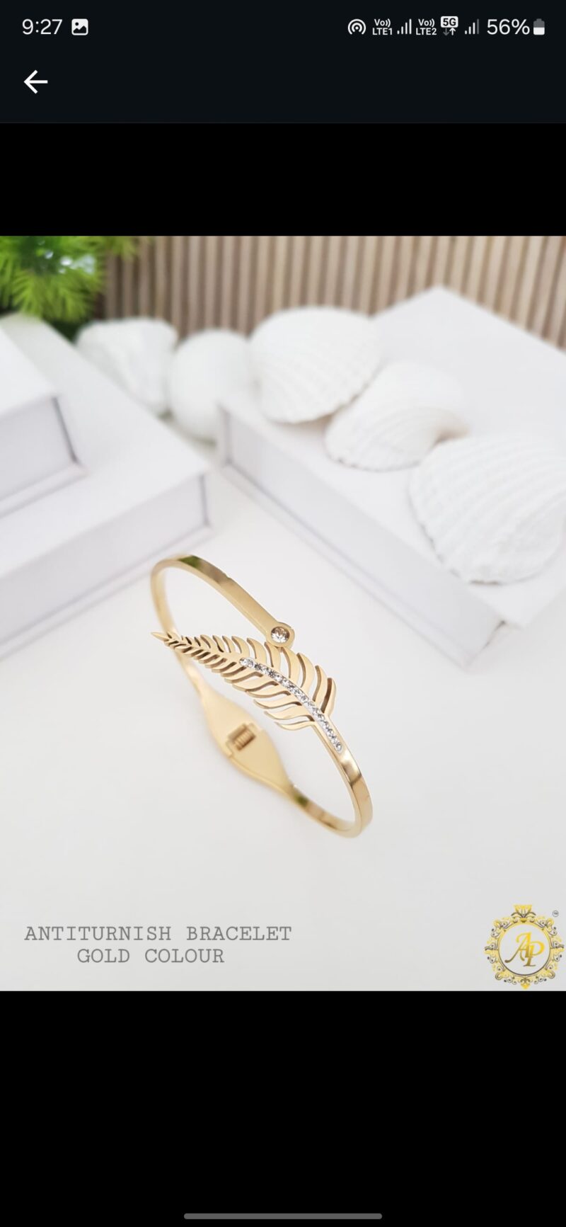 Leaf Shaped Anti Tarnish Bracelet